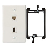 Los Compradores Point Hdmi Y Cat6 Ethernet Rj45 Wall Plate C