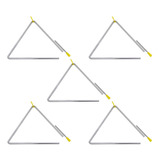 Kit 5 Triângulos Musicais Cromados 10 25cm New York