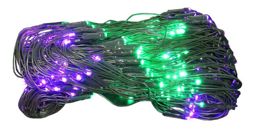 Red Led Navideña Verde Morado 320 Leds 2x1.8m Red