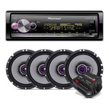 Kit Pioneer Bluetooth Mvh-x3000br + 04 Falante 6pol + Módulo