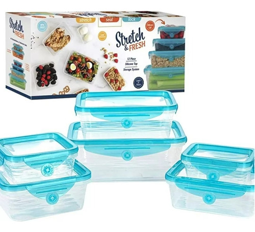 Set X6 Tazas Almacenador Alimento Hermetico Flexible Tupper