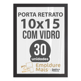 Kit 30 Porta Retrato Foto 10x15 Com Vidro Moldura De Madeira