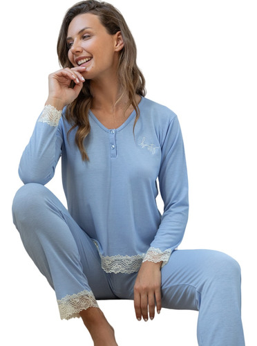 Pijama Mujer Invierno Liso Hasta T.7 24520 Bianca Secreta