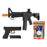 Kit Airsoft Rifle Spring Vigor + Pistolinha Glock + Munição