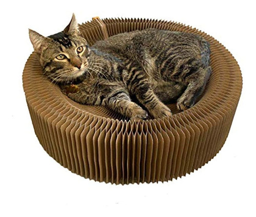 Cama Redonda Plegable De Cartón Corrugado Para Gatos