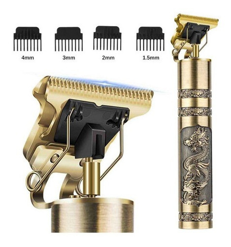 Máquina De Barba Profissional Super Afiada Longa Cor Dourado 110v/220v