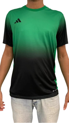 Camiseta adidas Tiro 1 Degradê Verde E Preto Ji9212