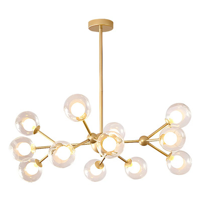 Lámpara Candil Gold Lujo Led Diseño Nórdico Moderno Benkel | Meses sin interés