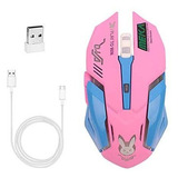 Mouse Optico Gamer Ergonomico 7 Colores Cable Usb Rosa Azul