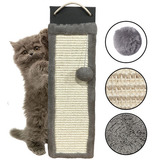 Pet King - Rascador Plano Colgante De Sisal Y Felpa Para Gatos, Protector De Muebles Y Muros