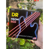 Cuerdas De Bajo Dr Neon Rojo Para 4 Cuerdas 45-105
