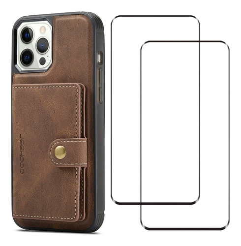 Funda Magnética Para iPhone Series Case Cuero Con Tarjetero