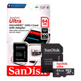 Cartão Memória Sandisk Ultra 64gb 100mb/s Classe 10 Microsd