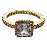 Anillo De Compromiso Pandora Gold Diamond Dorado C/estuche