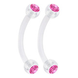 Bodyjewellery 2pcs 16g Curved Barbell Cartilage Tragus Ceja
