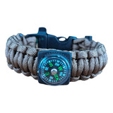 Pulseira Sobrevivência Paracord Camping Pesca 3 Em 1 Bege