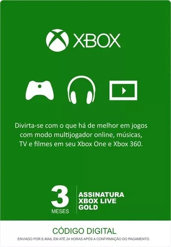 Xbox Live Gold 3 Meses - Xbox One / 360 / Series