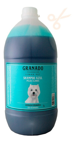 Shampoo Pet Azul Pelos Claros Granado 5 Litros Fragrância Delicado