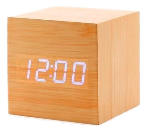Reloj Digital 6cm Estilo Madera Alarma Despertador Fecha
