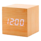 Reloj Digital 6cm Estilo Madera Alarma Despertador Fecha