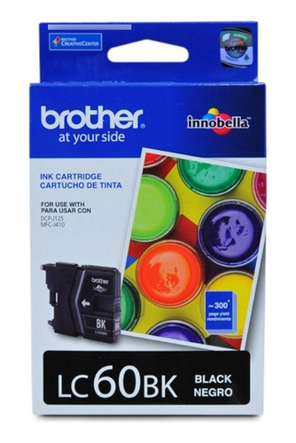 Cartridge Lc60bk Brother Negro Original J125-j140w-j410