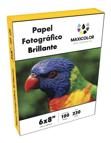 Papel Fotográfico Brillante 100 Hojas 6x8