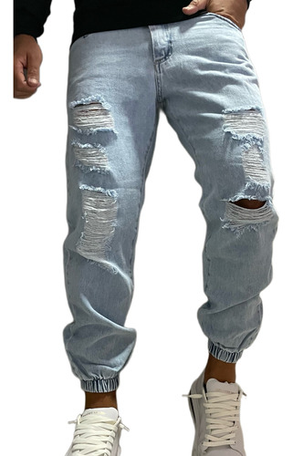 Jogger Mom Celeste Roturas Pantalon Jean Hombre