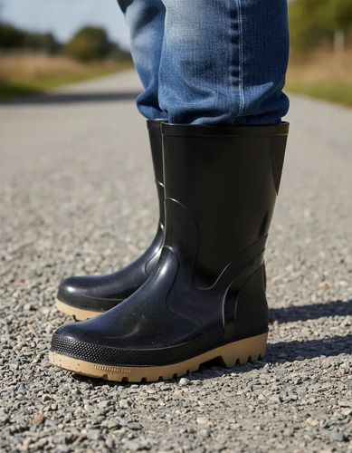 Bota De Hule Para Lluvia Trabajo Campo Vinyl Niño Antiderrap