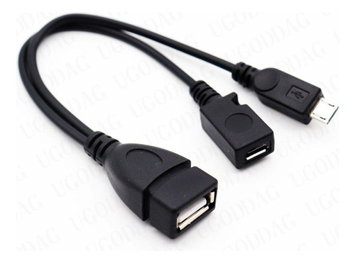 Cabo Otg Usb Femêa /micro Usb Y/ Micro Usb 2 Pontas 