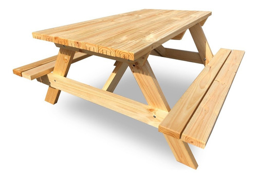 Mesa Madera Picnic Terraza Camping Exterior Espesor 4cm.