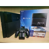 Sony Playstation 4 Fat Ps4 500gb + Controle + 6 Jogos Brinde