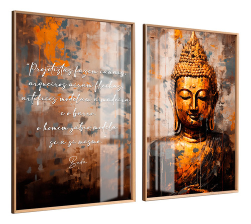 Quadros Budistas Com Frases Buda Budismo Ouro Velho C Vidro