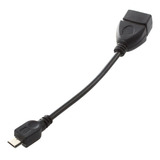 Adaptador De Cable Micro Usb Otg Macho A Usb 3,0 Acordonado Color Negro
