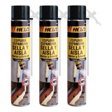 Pack 3 Espuma Expansiva Poliuretano Hela 750ml Sella Y Aisla