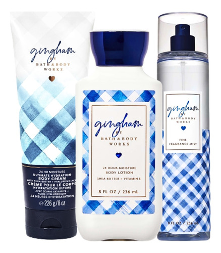 Bath Body Gingham Kit 3 Peças Diferentes Importado