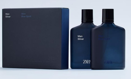 Perfume Zara Man Silver + Man Blue Spirit 2 X 100 Ml 