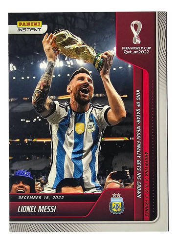 Tarjeta Lionel Messi Argentina Campeon Qatar Panini /22081