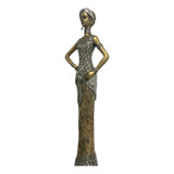 Figura Escultura Africana Gigante 91cm Moderno Resina Zn 