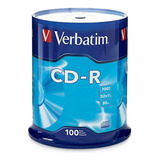 Verbatim Cd-r 700mb 80 Minute Disco Grabable 52x - 100 Pack