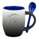 Mug Magico Con Cuchara Dibujos Animados   R119