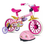 Bicicleta E Capacete Infantil Nathor Aro 12 Princesas