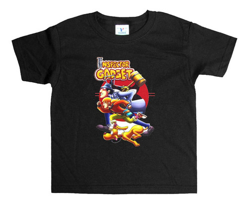 Remera Negra Niños Inspector Gadget R128