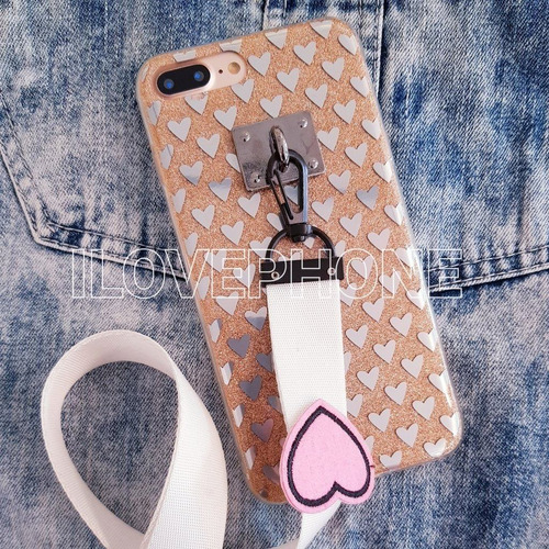 Funda Corazones Colgante Correa Para iPhone 8 7 Plus Se2020