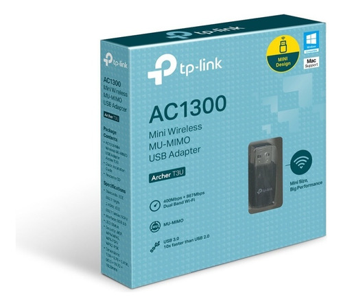 Adaptador Usb Wi-fi Tp-link Archer T3u Ac1300 Dual Band 5ghz
