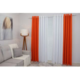 Cortina Sala/quarto 600x270 Paris Duo Oxford Duas Cores Cor Laranja