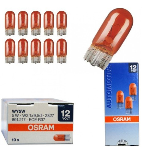 Lampara12v W5w Guiño Ambar  T10 El Par  Osram Alemana 2827