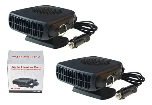 Pack X2 Calefactor Portátil Para Auto Camioneta 12v 150w