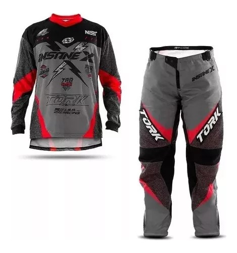 Conjunto Roupa Feminina Trilha Motocross Calça Camisa Insane