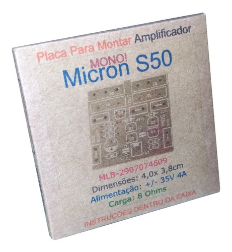 Placa Para Montar Amplificador Micron S50 Mono