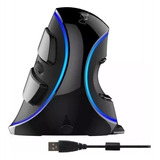 Mouse Ergonomico Vertical C/ Fio 6 Botões 1600 Dpi Óptico Cor Azul